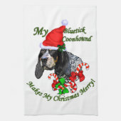 Bluetick Coonhound Kerstmis Theedoek (Verticaal)