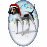 Bluetick Coonhound-kerstversiering Fotobeeldje Ornament<br><div class="desc">Deze kerstversiering van Cartoon Dogs is voorzien van een blauwteekverbinding met een kersthoed. Ideaal voor de kerstboom van elke koeienhouder deze vakantieperiode.</div>