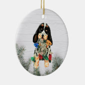 Bluetick Coonhound-kerstversiering Keramisch Ornament (Rechts)