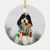 Bluetick Coonhound-kerstversiering Keramisch Ornament (Voorkant)