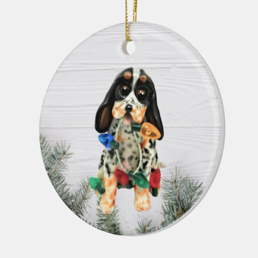 Bluetick Coonhound-kerstversiering Keramisch Ornament (Links)