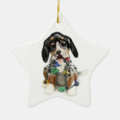 Bluetick Coonhound-kerstversiering Keramisch Ornament (Voorkant)