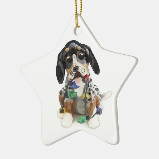Bluetick Coonhound-kerstversiering Keramisch Ornament (Links)