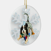 Bluetick Coonhound-kerstversiering Keramisch Ornament (Rechts)