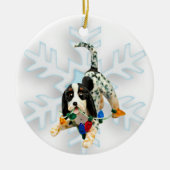 Bluetick Coonhound-kerstversiering Keramisch Ornament (Voorkant)