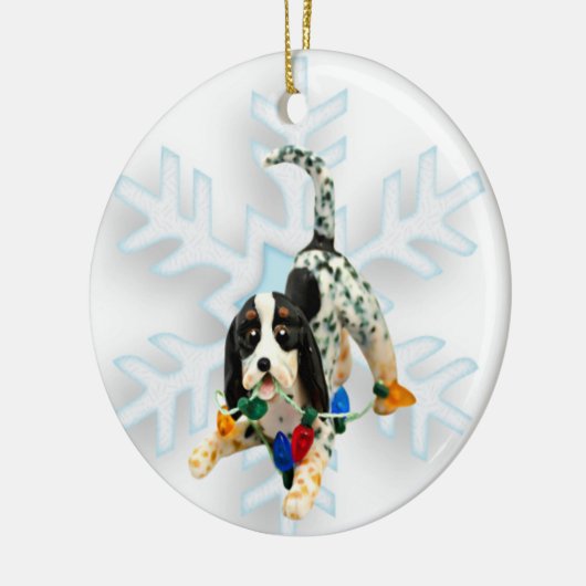 Bluetick Coonhound-kerstversiering Keramisch Ornament (Links)