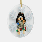 Bluetick Coonhound-kerstversiering Keramisch Ornament (Rechts)