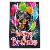 Bluetick Coonhound met ballonnen Medium Cadeauzakje (Voorkant)