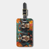 Bluetick Coonhound met hart Roos Valentijnsdag Bagagelabel (Voorkant verticaal)