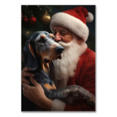 Bluetick Coonhound met Kerstman Kerstmis Kaart (Voorkant)
