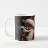 Bluetick Coonhound met Kerstman Kerstmis Koffiemok (Links)