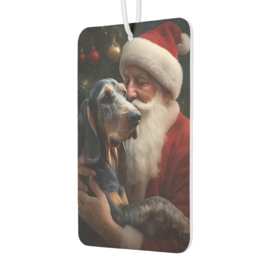 Bluetick Coonhound met Kerstman Kerstmis Luchtverfrisser (Links)