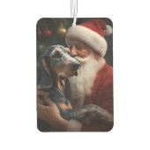Bluetick Coonhound met Kerstman Kerstmis Luchtverfrisser (Achterkant)