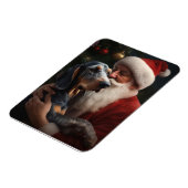 Bluetick Coonhound met Kerstman Kerstmis Magneet (Linkerzijde)