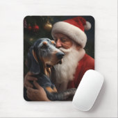 Bluetick Coonhound met Kerstman Kerstmis Muismat (Met muis)