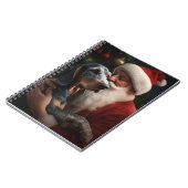 Bluetick Coonhound met Kerstman Kerstmis Notitieboek (Linkerzijde)