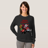 Bluetick coonhound met sinterklaas in rode vrachtw t-shirt (Voorkant volledig)
