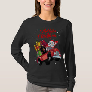 Bluetick coonhound met sinterklaas in rode vrachtw t-shirt