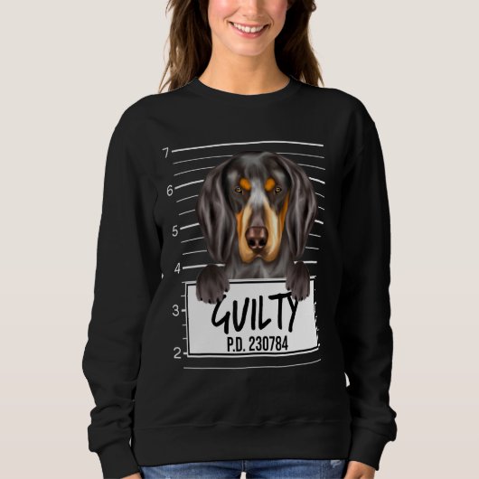 Bluetick Coonhound Mugshot Schuldig Hond Trui (Voorkant)