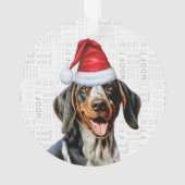 Bluetick Coonhound Naam Foto Vakantie Kerstmis Ornament (achterkant)