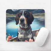 Bluetick Coonhound on a Paddle: A Scenic Adventure Muismat (Met muis)
