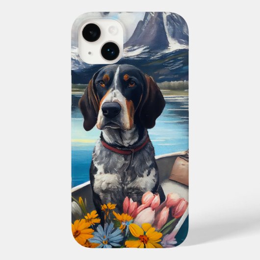 Bluetick Coonhound op een peddel: Een landschappel Case-Mate iPhone Case (Achterkant)