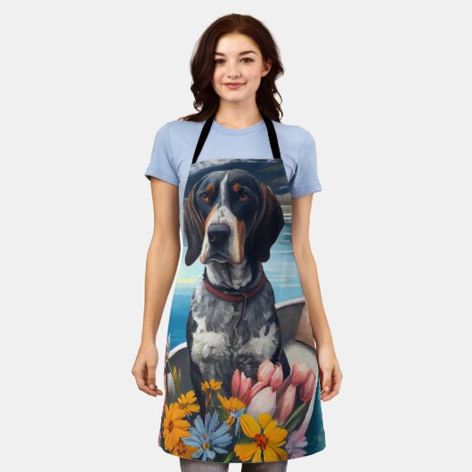 Bluetick Coonhound op een peddel: Een landschappel Schort (Gedragen)