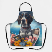 Bluetick Coonhound op een peddel: Een landschappel Schort (Voorkant)