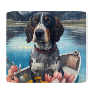 Bluetick Coonhound op een peddel: Een landschappel Snijplank