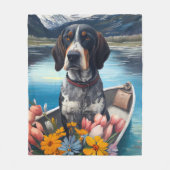 Bluetick Coonhound op een peddel: Een Schilderacht Fleece Deken (Voorkant)
