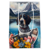 Bluetick Coonhound op een peddel: Een Schilderacht Medium Cadeauzakje (Achterkant)