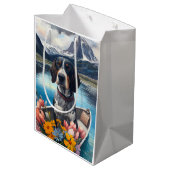 Bluetick Coonhound op een peddel: Een Schilderacht Medium Cadeauzakje (Achterkant Gekanteld)