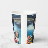 Bluetick Coonhound op een peddel: Een Schilderacht Papieren Bekers (Links)