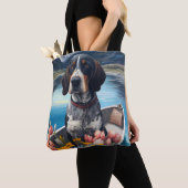 Bluetick Coonhound op een peddel: Een Schilderacht Tote Bag (Dichtbij)