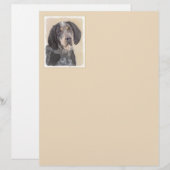 Bluetick Coonhound Painting - Cute Original Dog Ar (Voorkant / Achterkant)