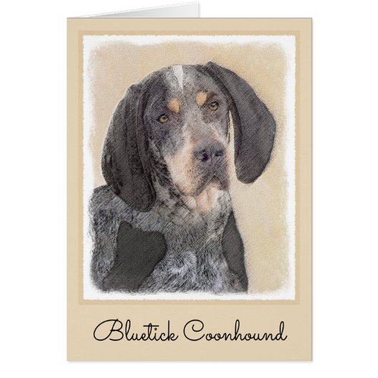 Bluetick Coonhound Painting - Cute Original Dog Ar (Voorkant)