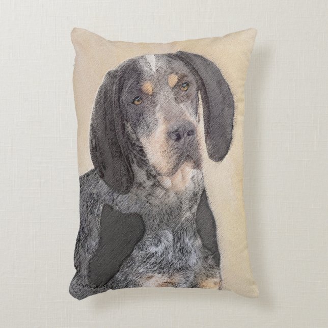 Bluetick Coonhound Painting - Cute Original Dog Ar Accent Kussen (Voorkant(Verticaal))