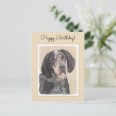 Bluetick Coonhound Painting - Cute Original Dog Ar Briefkaart (Staand voorkant)