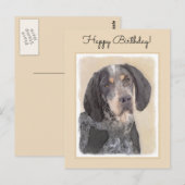 Bluetick Coonhound Painting - Cute Original Dog Ar Briefkaart (Voorkant / Achterkant)