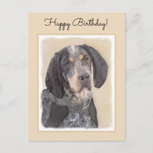 Bluetick Coonhound Painting - Cute Original Dog Ar Briefkaart (Voorkant)