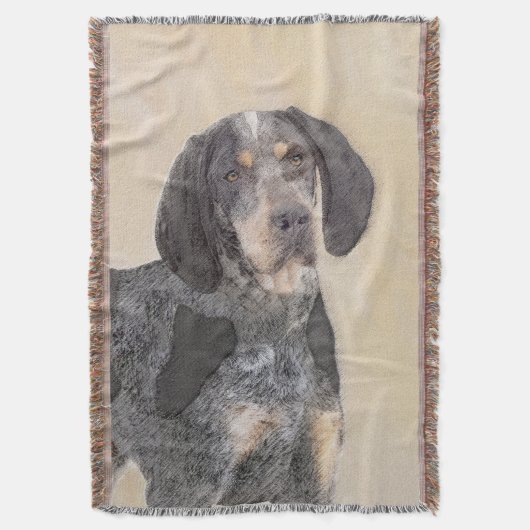 Bluetick Coonhound Painting - Cute Original Dog Ar Deken (Voorkant Verticaal)
