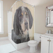 Bluetick Coonhound Painting - Cute Original Dog Ar Douchegordijn (In situ)