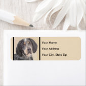 Bluetick Coonhound Painting - Cute Original Dog Ar Etiket (Insitu)