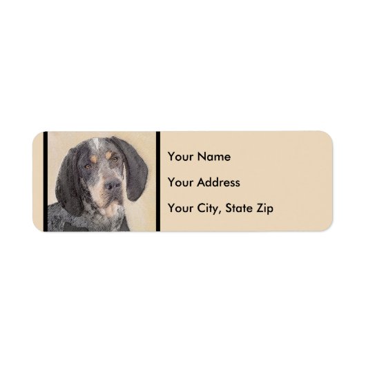 Bluetick Coonhound Painting - Cute Original Dog Ar Etiket (Voorkant)