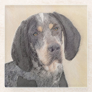 Bluetick Coonhound Painting - Cute Original Dog Ar Glazen Onderzetter