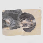 Bluetick Coonhound Painting - Cute Original Dog Ar Golfhanddoek (Horizontaal)