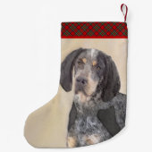 Bluetick Coonhound Painting - Cute Original Dog Ar Kleine Kerstsok (Achterkant)