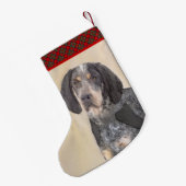 Bluetick Coonhound Painting - Cute Original Dog Ar Kleine Kerstsok (Achterkant (Hangend))