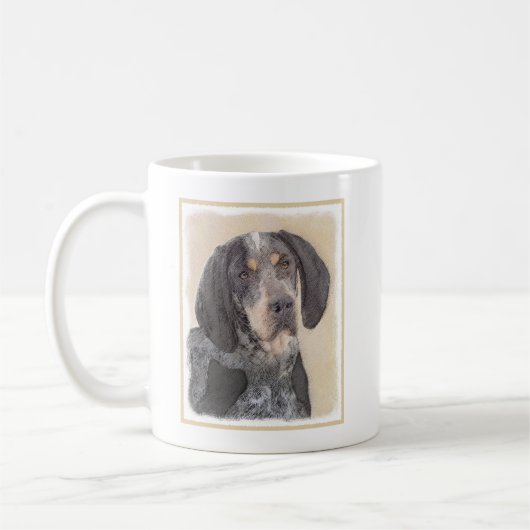 Bluetick Coonhound Painting - Cute Original Dog Ar Koffiemok (Links)