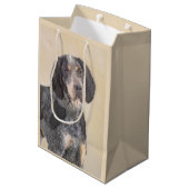 Bluetick Coonhound Painting - Cute Original Dog Ar Medium Cadeauzakje (Achterkant Gekanteld)